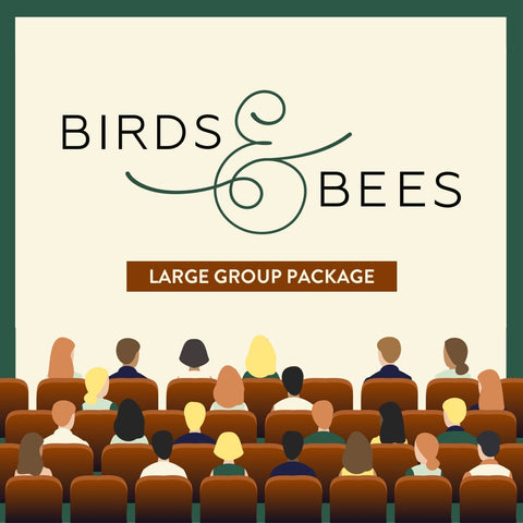 Large group package graphic image of theatre and audience